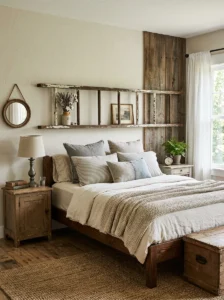 Alt Text: Properly finished DIY headboard with smooth edges and secure mounting.