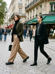 Alt Text: Midi dress styled with ankle boots for a balanced outfit