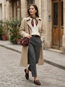Alt Text: Coordinated shoe color creating a cohesive outfit
