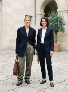 Alt Text: Comparison of poorly fitting designer-style clothing and precisely fitted simple clothing