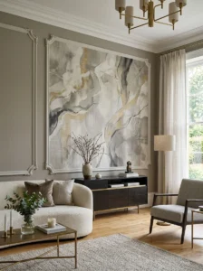 Alt Text: Room-specific half wallpaper and half paint applications.