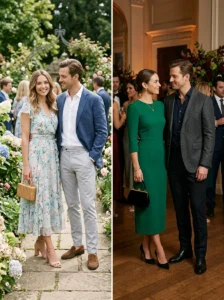 Alt Text: Smart casual wedding outfits adjusted for daytime, evening, and different wedding venues