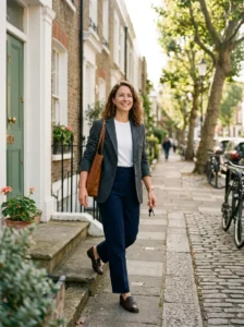 Alt Text:
Confident woman wearing a simple polished outfit that demonstrates intentional personal style.