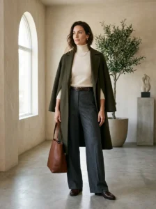 Alt Text:
Woman wearing a flattering outfit chosen for her proportions and personal style.