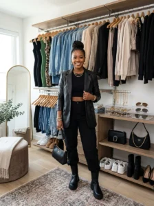 Alt Text: Women wearing fitted athleisure-inspired baddie outfits.