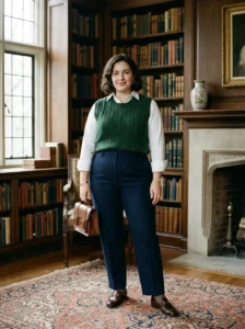 Alt Text: Plus-size woman wearing a classic neutral trench coat
