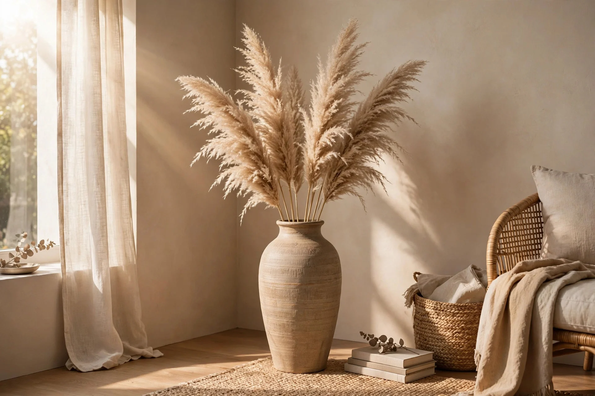 Dried Pampas Grass in a Floor Vase