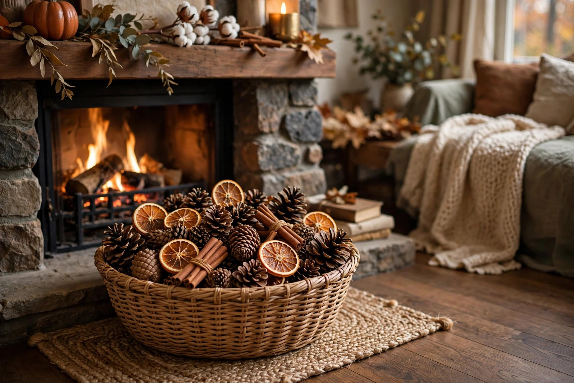 A Basket of Pinecones